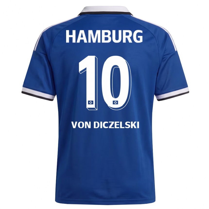 ילדים כדורגל Jannes Von Diczelski #10 לבן כחול הרחק ג'רזי 2026/27