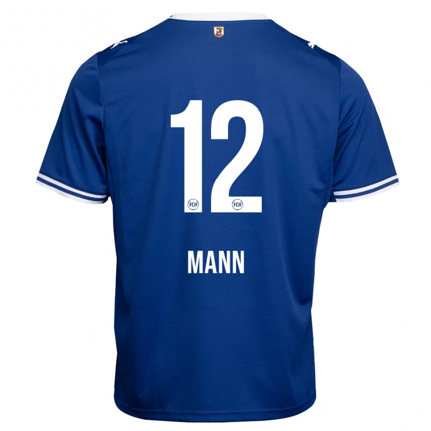 ילדים כדורגל Kilian Mann #12 כחול מלכותי לבן הרחק ג'רזי 2026/27