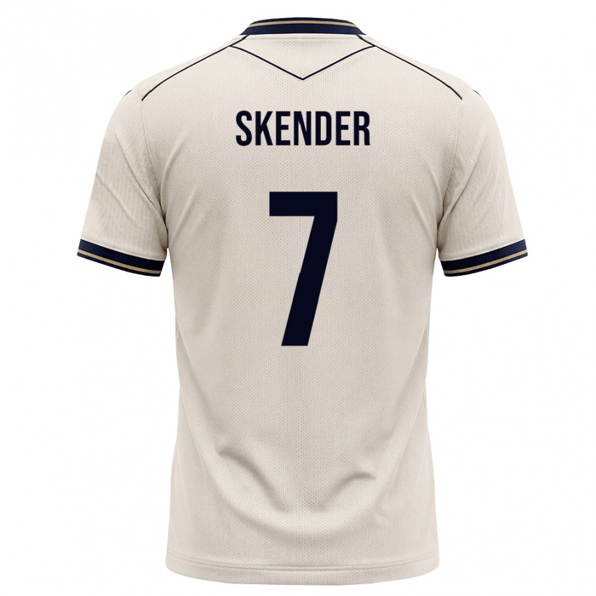 ילדים כדורגל Alexandros Skender #7 לבן מבריק כחול דיו הרחק ג'רזי 2026/27