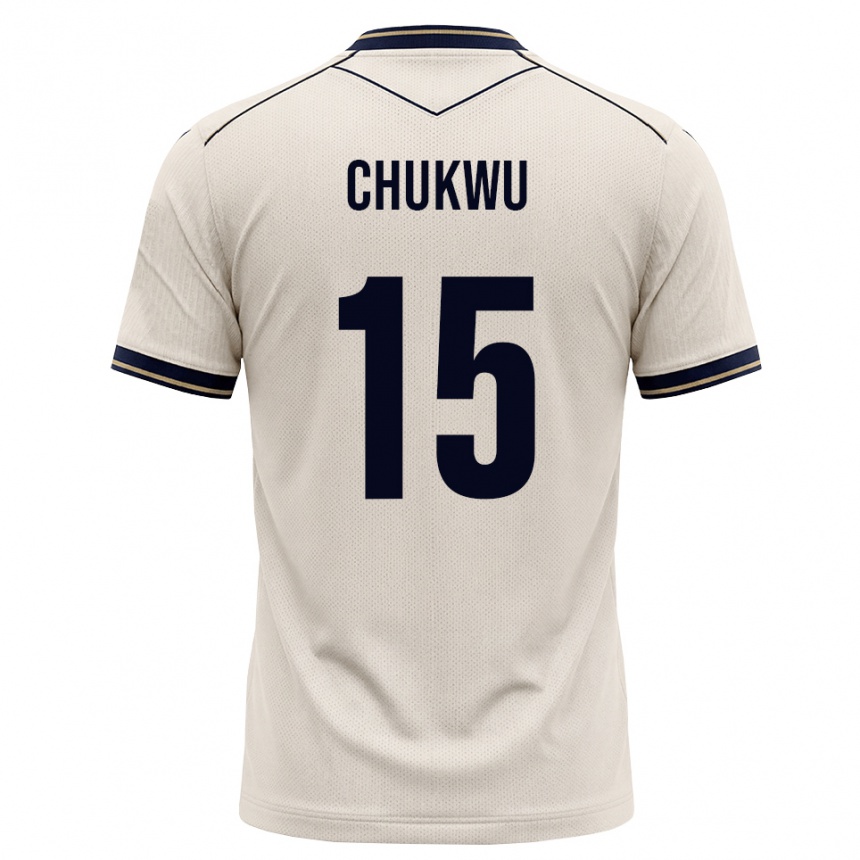 ילדים כדורגל Emmanuel Chukwu #15 לבן מבריק כחול דיו הרחק ג'רזי 2026/27