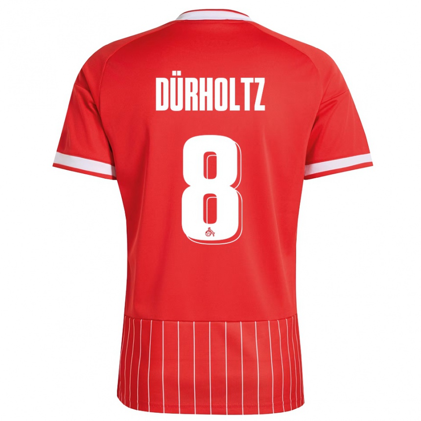 ילדים כדורגל Luca Dürholtz #8 ירוק אדום לבן הרחק ג'רזי 2026/27
