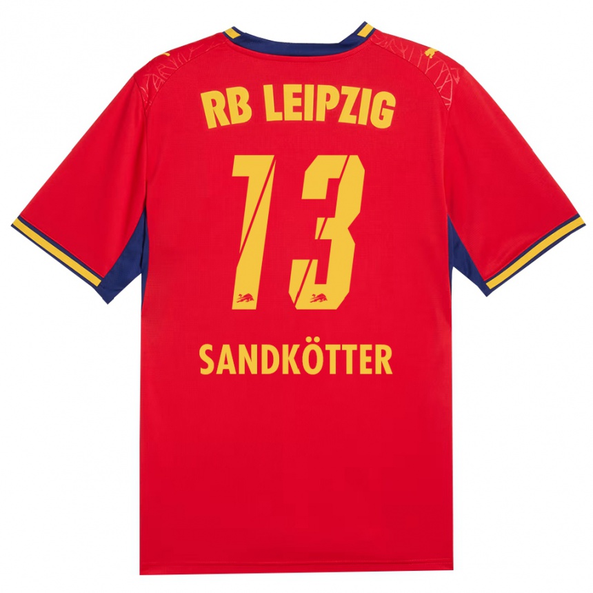 ילדים כדורגל Constantin Sandkötter #13 כחול מלכותי צהוב אדום הרחק ג'רזי 2026/27