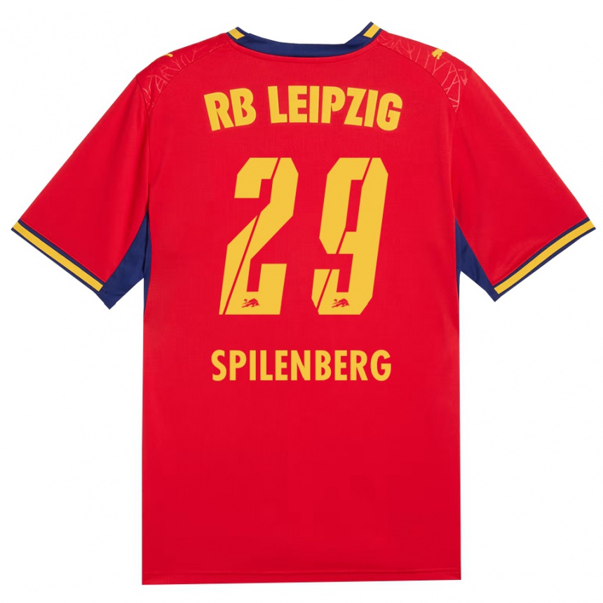 ילדים כדורגל Maja Spilenberg #29 כחול מלכותי צהוב אדום הרחק ג'רזי 2026/27