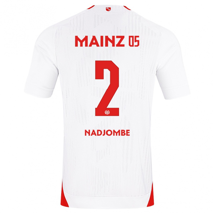 ילדים כדורגל Jean-Marie Nadjombe #2 לבן אדום צהוב הרחק ג'רזי 2026/27