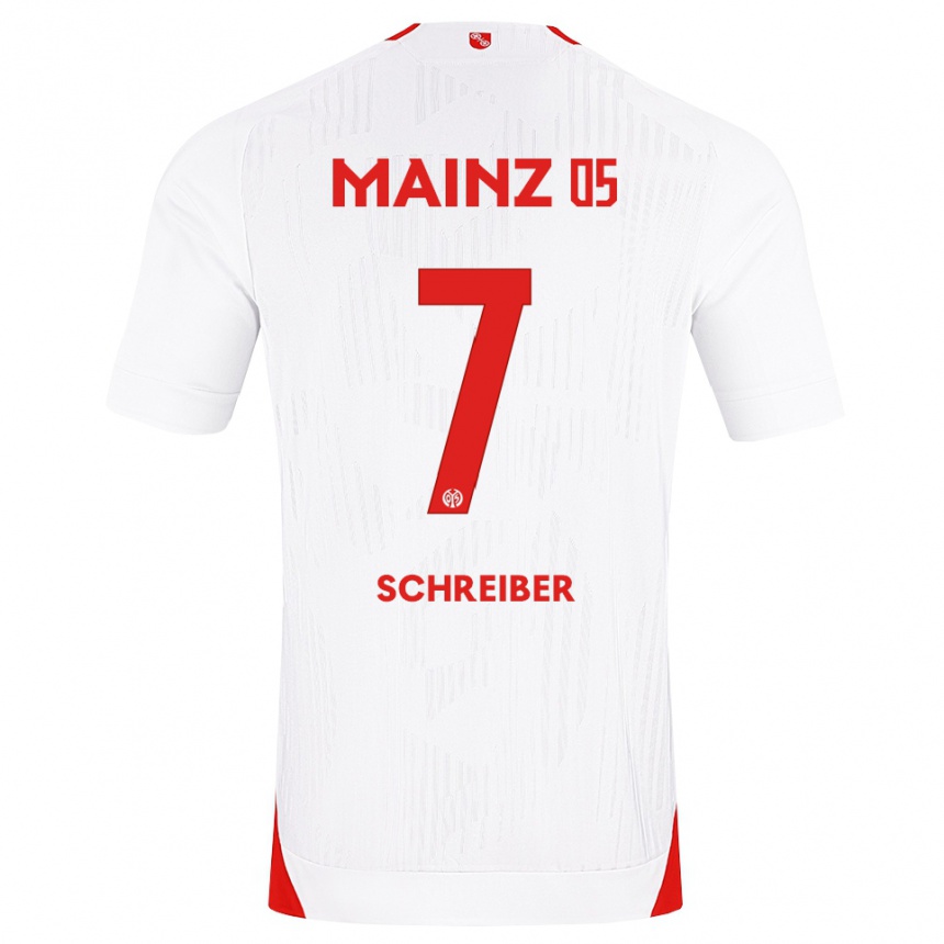 ילדים כדורגל Max Schreiber #7 לבן אדום צהוב הרחק ג'רזי 2026/27