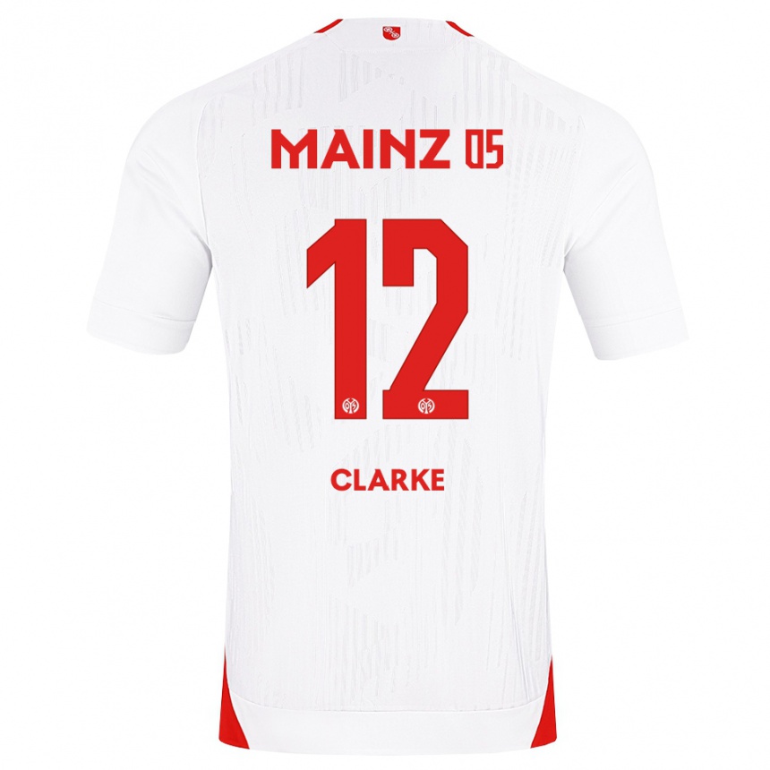 ילדים כדורגל Sarah Clarke #12 לבן אדום צהוב הרחק ג'רזי 2026/27