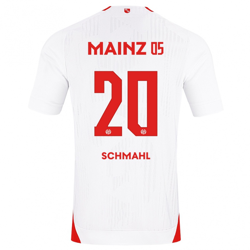ילדים כדורגל Laura Schmahl #20 לבן אדום צהוב הרחק ג'רזי 2026/27