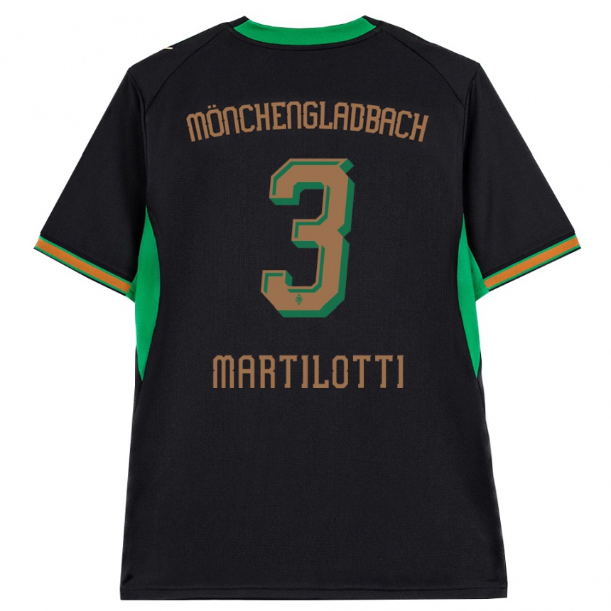 ילדים כדורגל Francesco Martilotti #3 שחור כתום ירוק חום הרחק ג'רזי 2026/27
