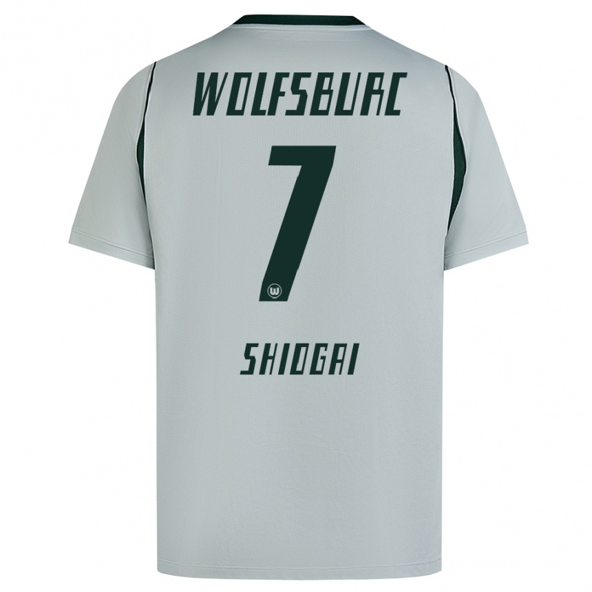 ילדים כדורגל Kento Shiogai #7 ירוק אפור הרחק ג'רזי 2026/27