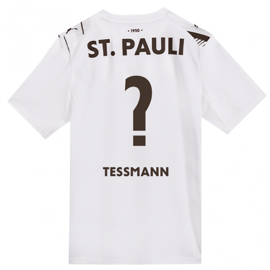 ילדים כדורגל Niklas Teßmann #0 קפה לבן אדום הרחק ג'רזי 2026/27
