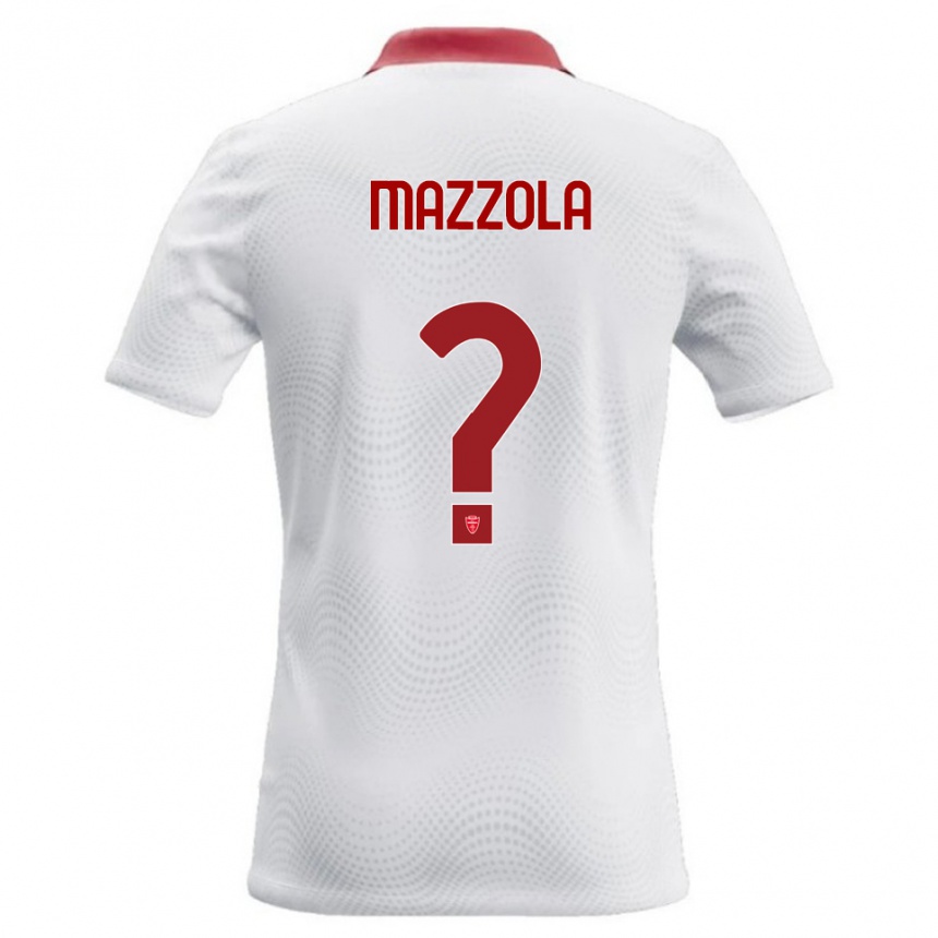 ילדים כדורגל Emanuele Mazzola #0 לבן אדום הרחק ג'רזי 2026/27