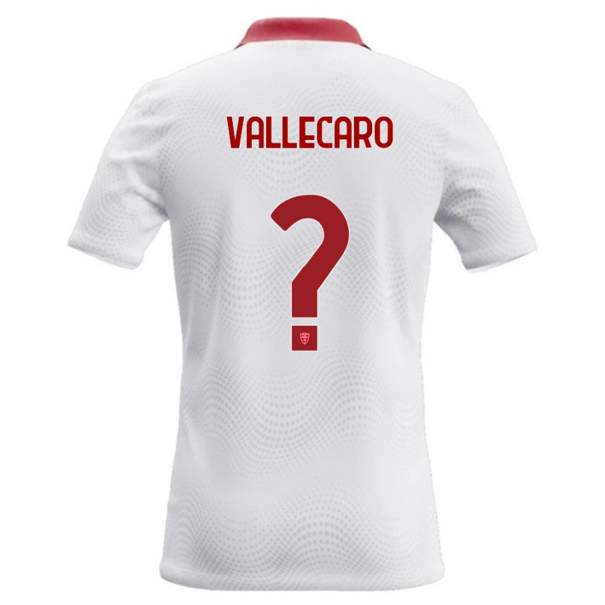 ילדים כדורגל Christian Vallecaro #0 לבן אדום הרחק ג'רזי 2026/27