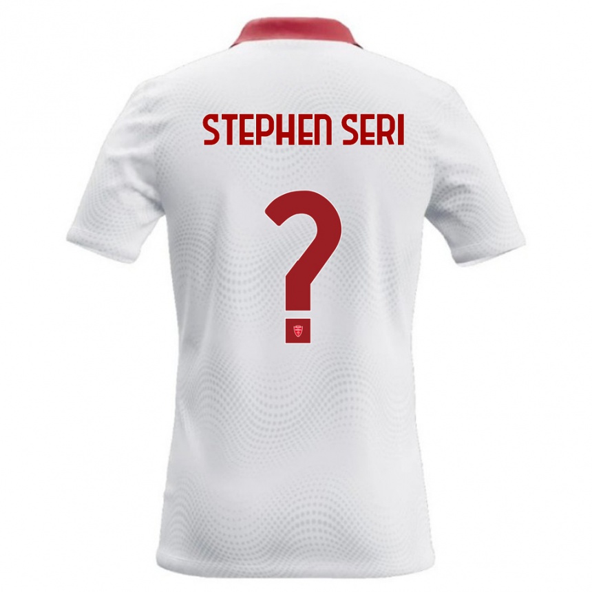 ילדים כדורגל Ange Stephen Seri #0 לבן אדום הרחק ג'רזי 2026/27