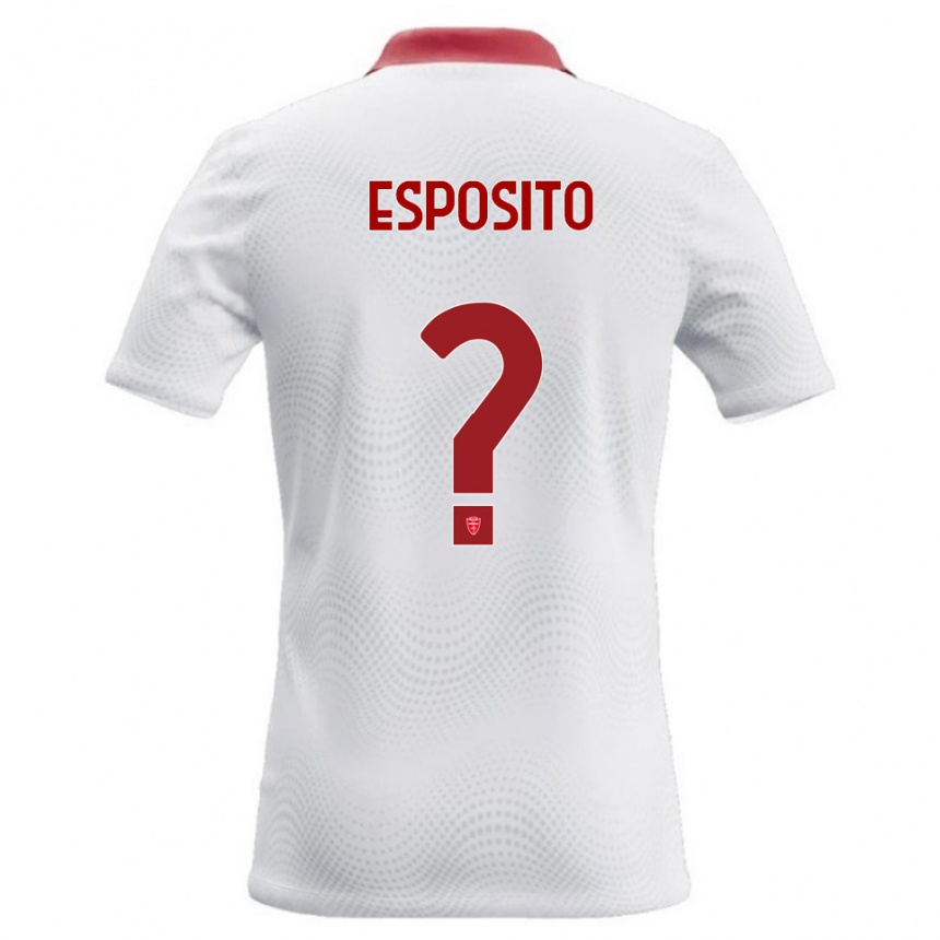 ילדים כדורגל Marco Esposito #0 לבן אדום הרחק ג'רזי 2026/27