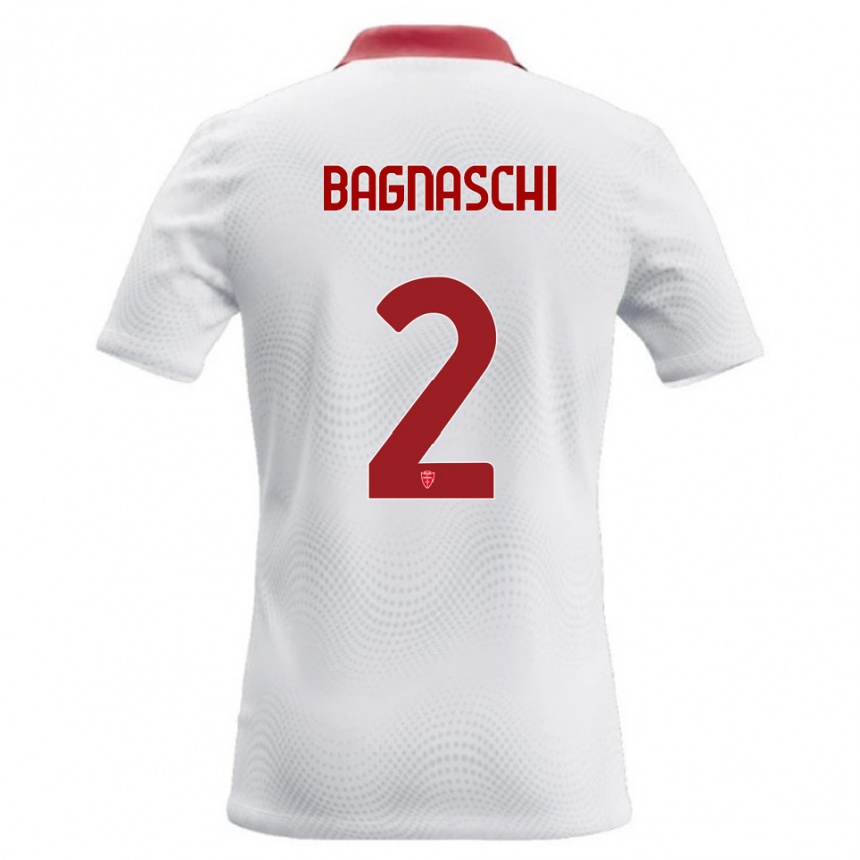 ילדים כדורגל Alessandro Bagnaschi #2 לבן אדום הרחק ג'רזי 2026/27