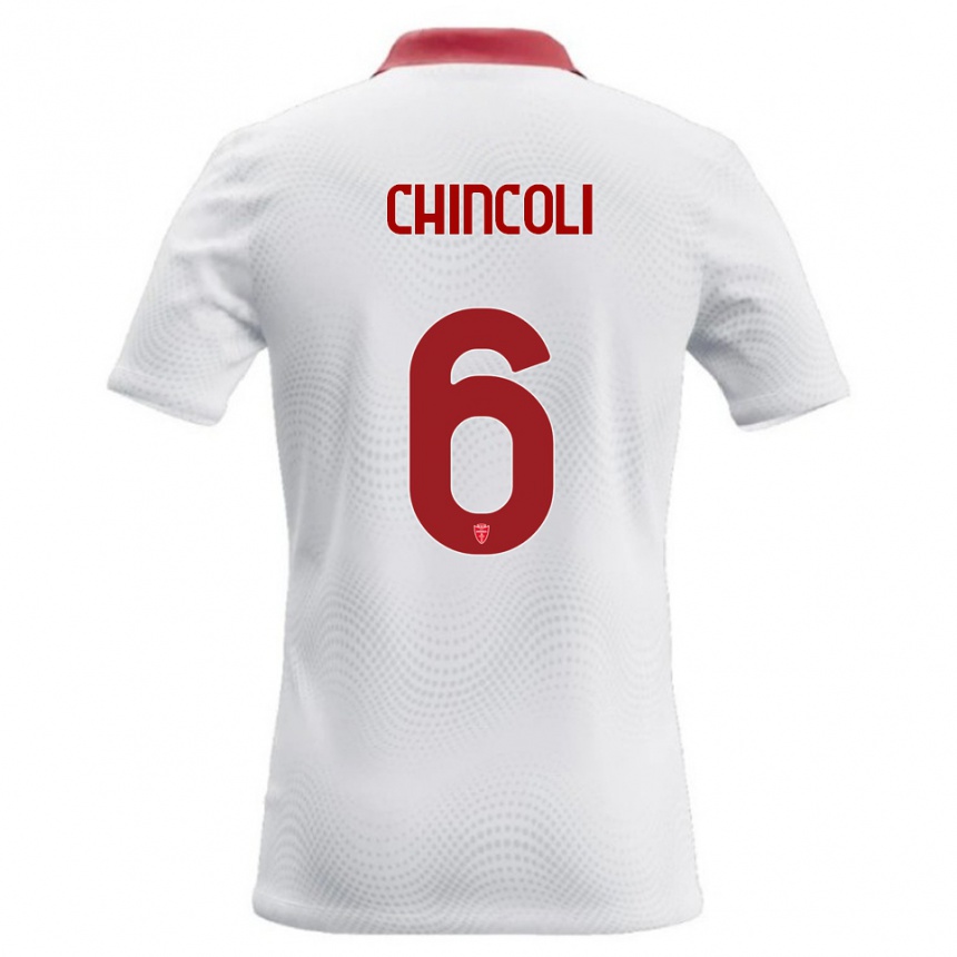 ילדים כדורגל Lorenzo Chincoli #6 לבן אדום הרחק ג'רזי 2026/27