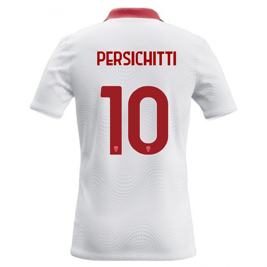 ילדים כדורגל Matteo Persichitti #10 לבן אדום הרחק ג'רזי 2026/27
