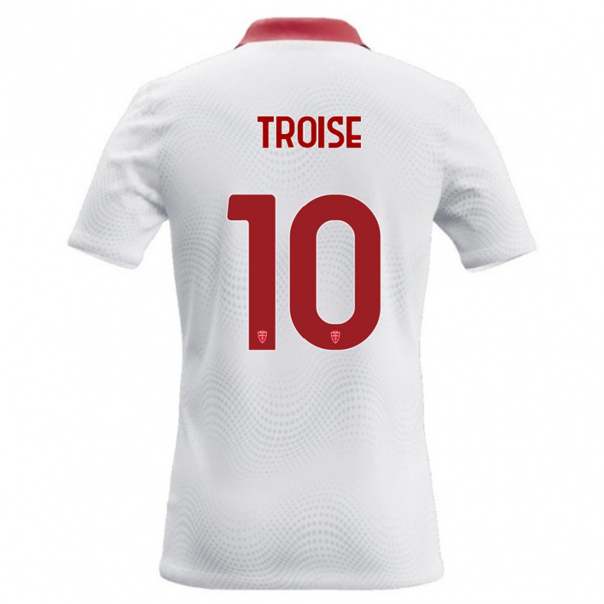 ילדים כדורגל Antonio Troise #10 לבן אדום הרחק ג'רזי 2026/27