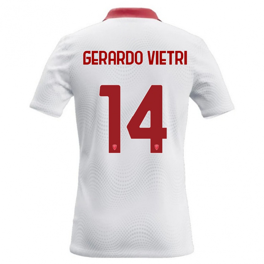 ילדים כדורגל Alessandro Gerardo Vietri #14 לבן אדום הרחק ג'רזי 2026/27