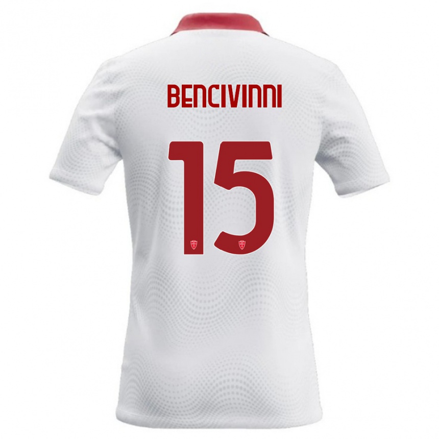 ילדים כדורגל Boris Bencivinni #15 לבן אדום הרחק ג'רזי 2026/27