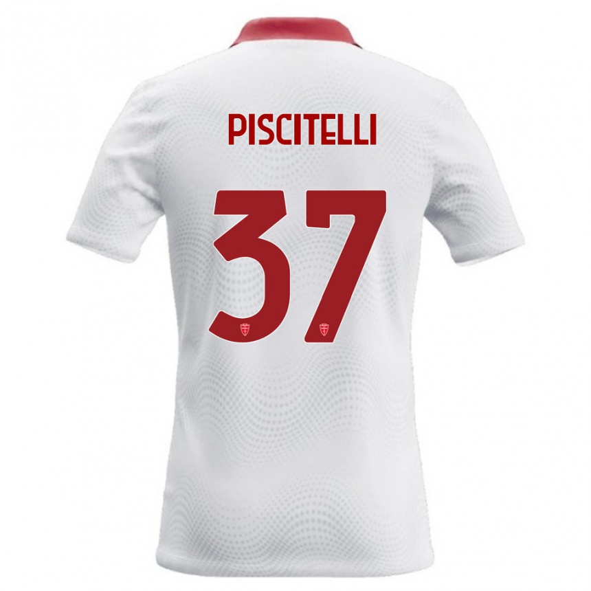 ילדים כדורגל Pasquale Piscitelli #37 לבן אדום הרחק ג'רזי 2026/27