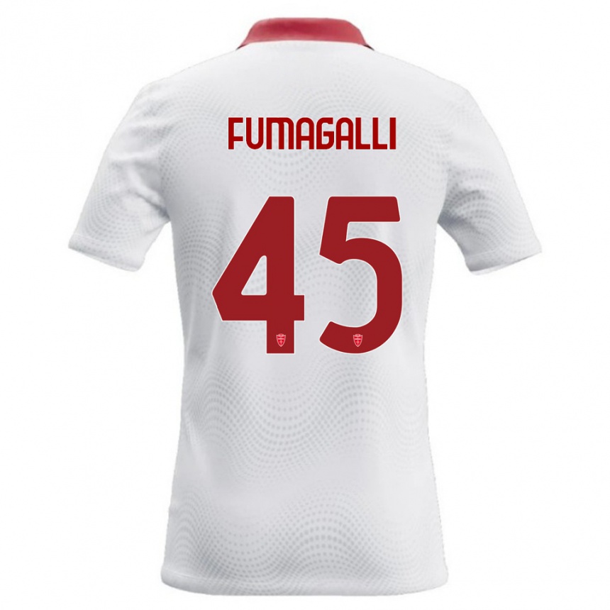 ילדים כדורגל Valerio Fumagalli #45 לבן אדום הרחק ג'רזי 2026/27