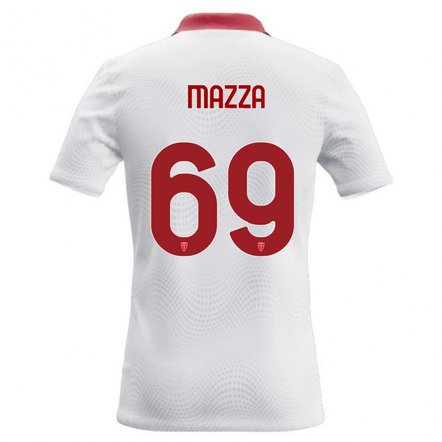 ילדים כדורגל Andrea Mazza #69 לבן אדום הרחק ג'רזי 2026/27