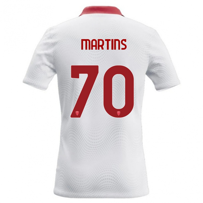 ילדים כדורגל Kevin Martins #70 לבן אדום הרחק ג'רזי 2026/27