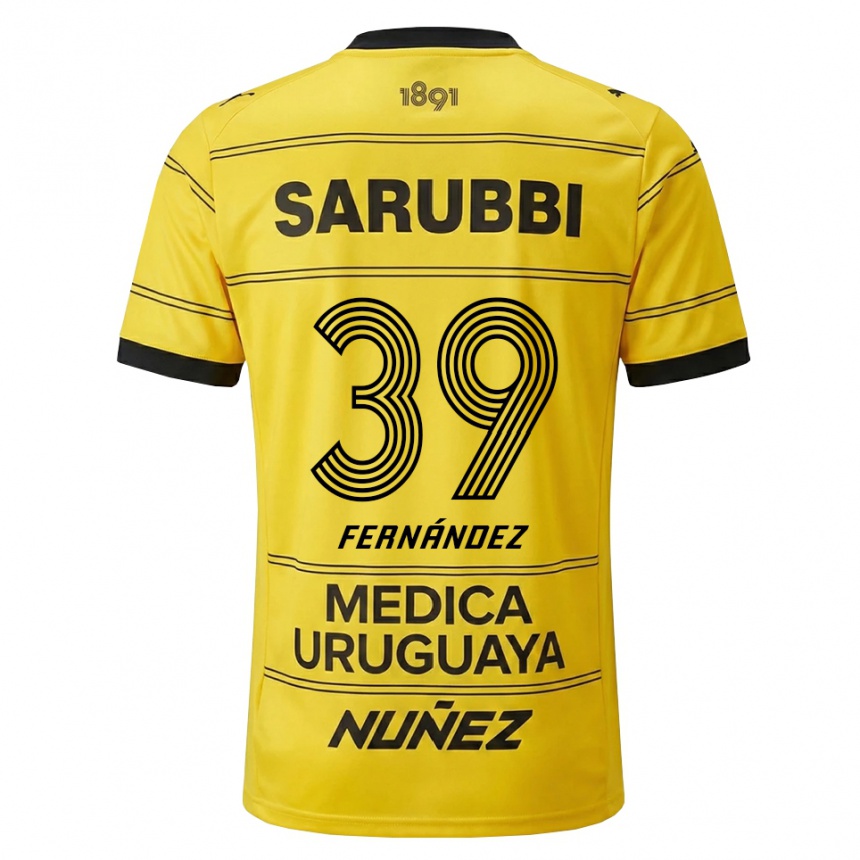 ילדים כדורגל Francisco Fernández #39 צהוב שחור הרחק ג'רזי 2026/27