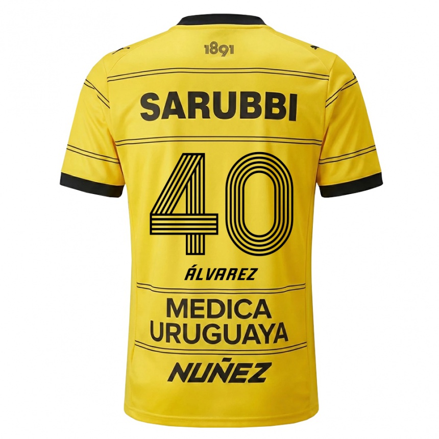 ילדים כדורגל Brandon Álvarez #40 צהוב שחור הרחק ג'רזי 2026/27