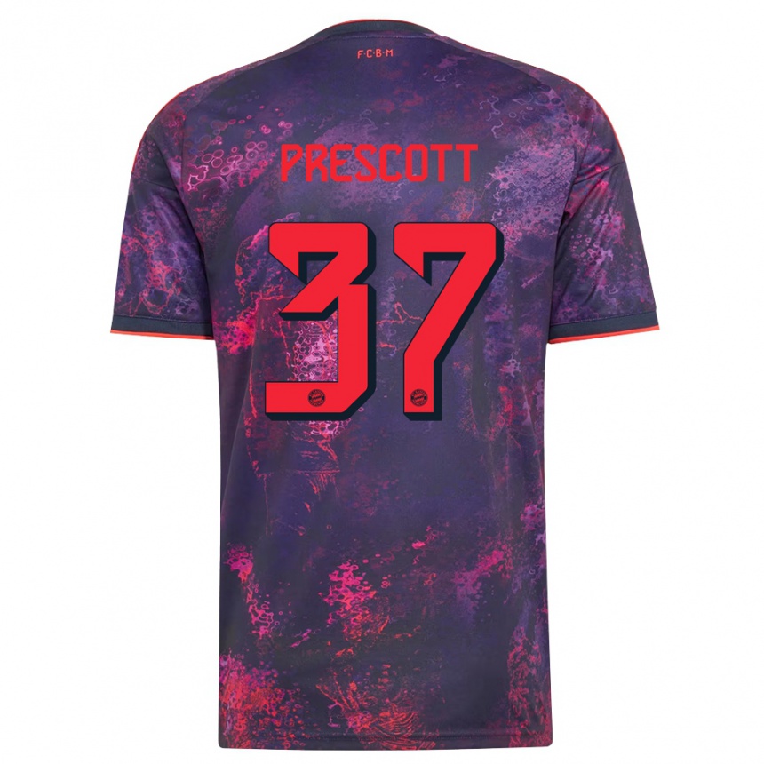ילדים כדורגל Leonard Prescott #37 סגול אדום ג'רזי קיט שלישי 2026/27