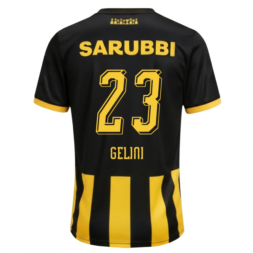 גברים כדורגל Gonzalo Gelini #23 שחור צהוב ג'רזי ביתית 2026/27