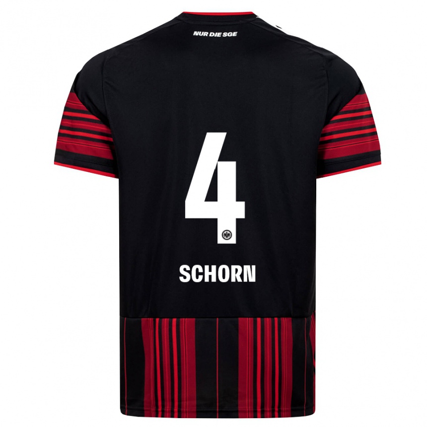 גברים כדורגל Moritz Schorn #4 שחור אדום לבן ג'רזי ביתית 2026/27