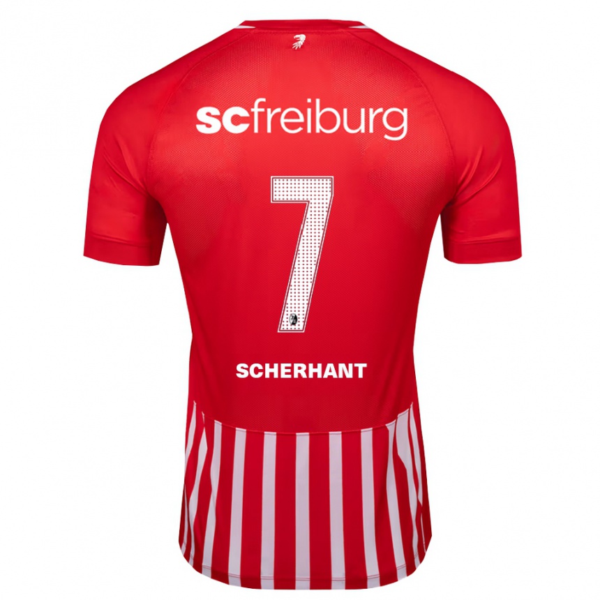 גברים כדורגל Derry Scherhant #7 אדום לבן שחור ג'רזי ביתית 2026/27