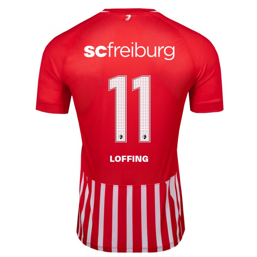 גברים כדורגל Lucas Loffing #11 אדום לבן שחור ג'רזי ביתית 2026/27