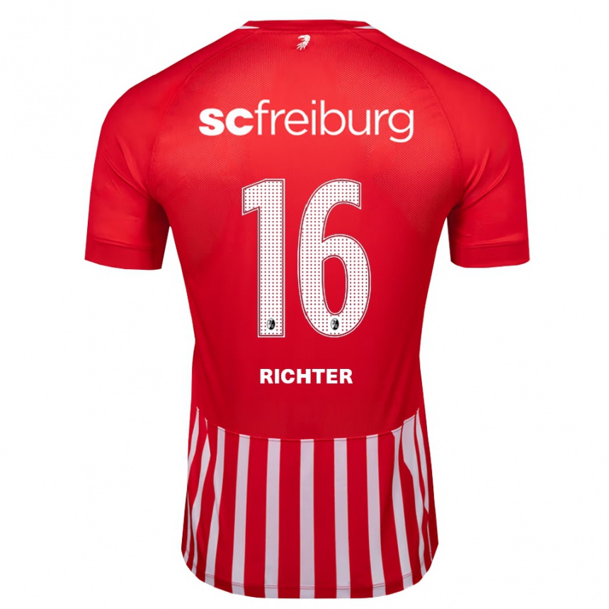 גברים כדורגל Tom Richter #16 אדום לבן שחור ג'רזי ביתית 2026/27