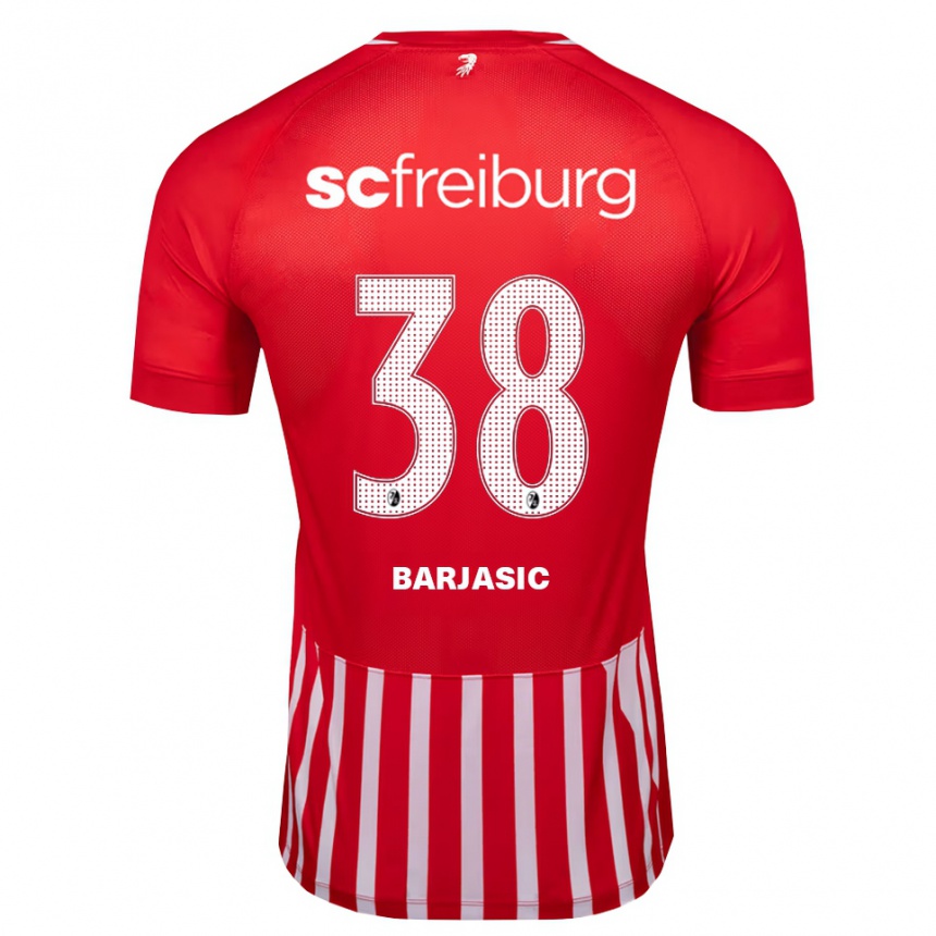 גברים כדורגל Josip Barjasic #38 אדום לבן שחור ג'רזי ביתית 2026/27