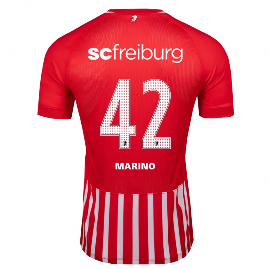 גברים כדורגל Luca Marino #42 אדום לבן שחור ג'רזי ביתית 2026/27