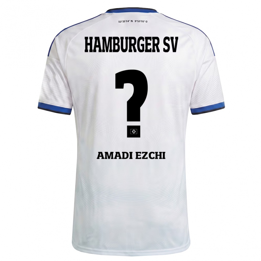 גברים כדורגל Emmanuel Amadi Ezchi #0 לבן שחור כחול ג'רזי ביתית 2026/27