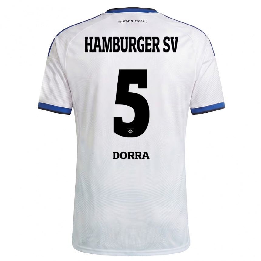 גברים כדורגל Raphael Dorra #5 לבן שחור כחול ג'רזי ביתית 2026/27