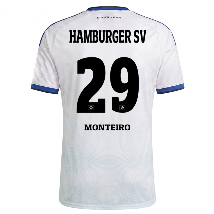 גברים כדורגל Alfa Monteiro #29 לבן שחור כחול ג'רזי ביתית 2026/27