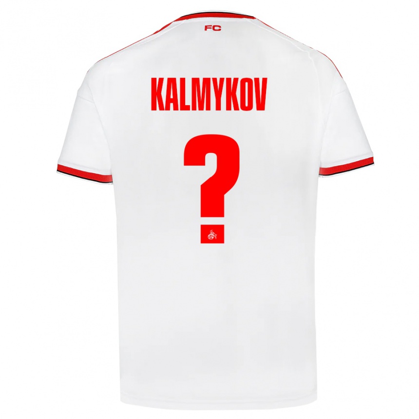 גברים כדורגל Arthur Kalmykov #0 לבן אדום שחור ג'רזי ביתית 2026/27