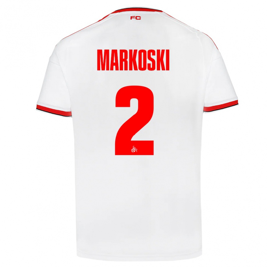 גברים כדורגל Kristian Markoski #2 לבן אדום שחור ג'רזי ביתית 2026/27