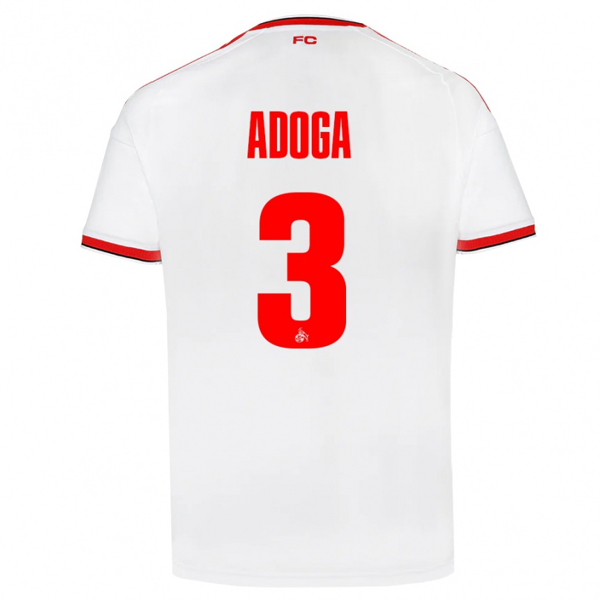 גברים כדורגל Brian Adoga #3 לבן אדום שחור ג'רזי ביתית 2026/27