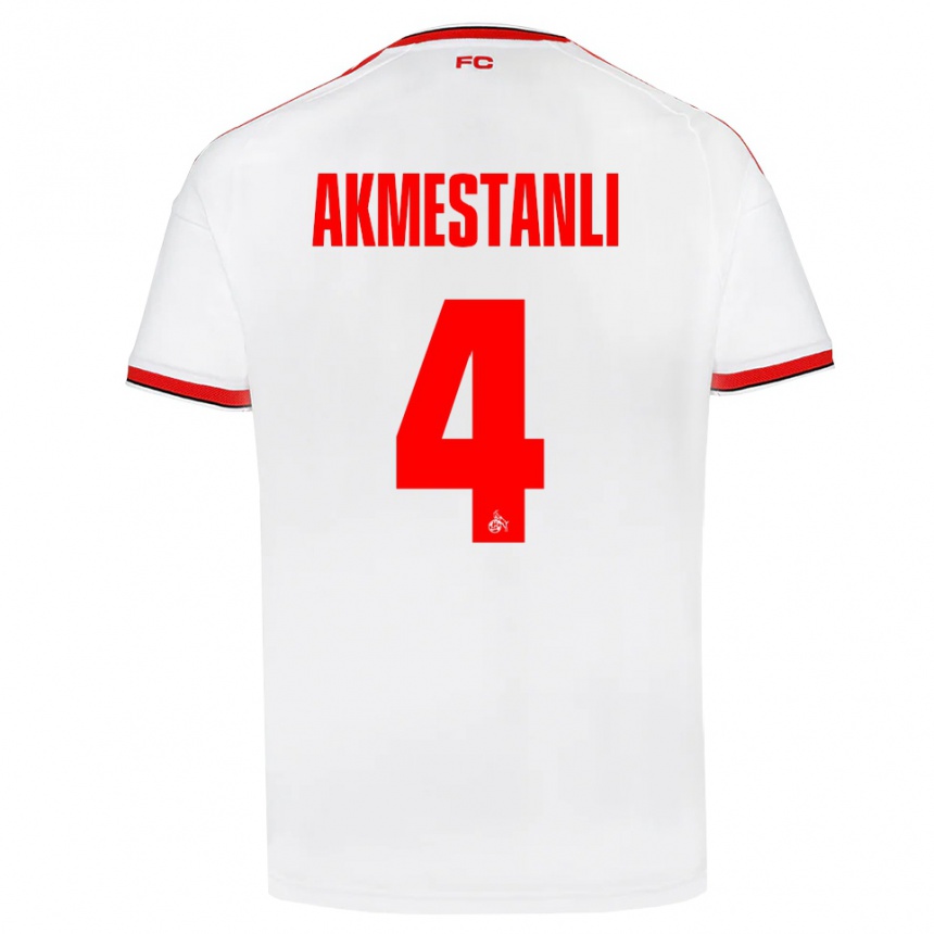 גברים כדורגל Teoman Akmestanli #4 לבן אדום שחור ג'רזי ביתית 2026/27