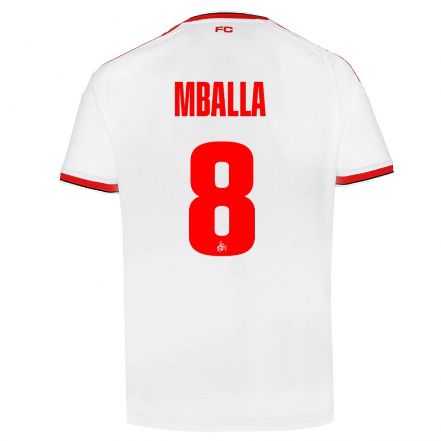 גברים כדורגל Loiks Mballa #8 לבן אדום שחור ג'רזי ביתית 2026/27