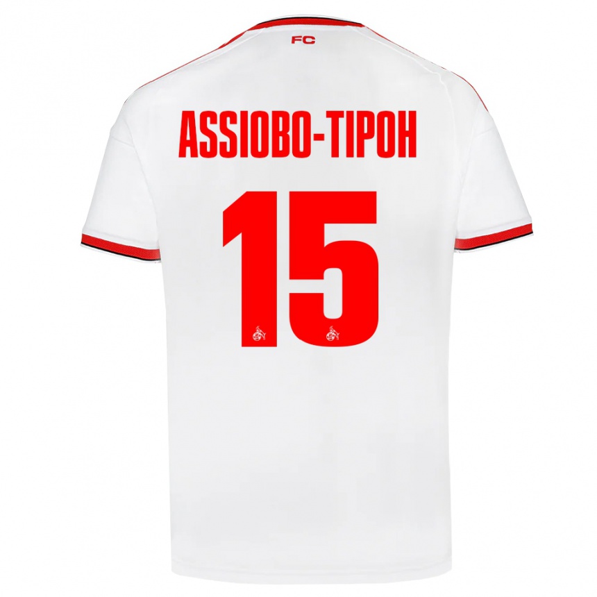 גברים כדורגל Elfried Assiobo-Tipoh #15 לבן אדום שחור ג'רזי ביתית 2026/27
