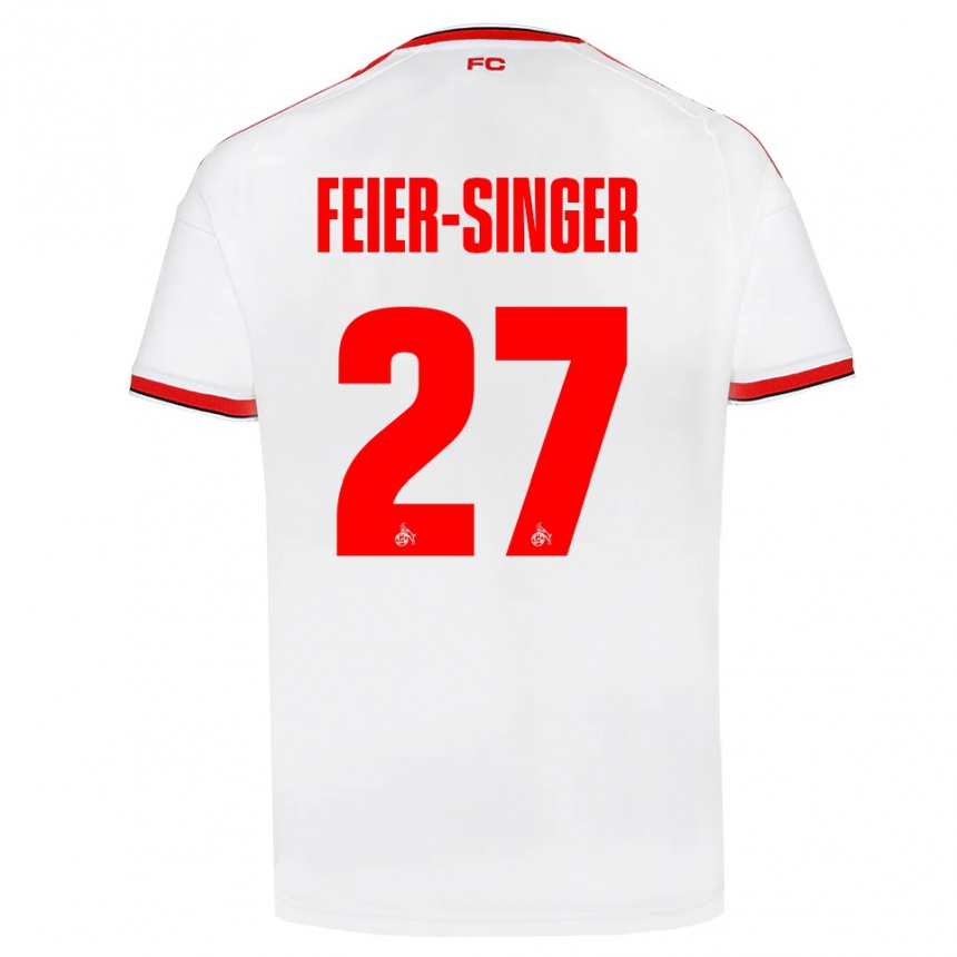 גברים כדורגל Laura Feier­singer #27 לבן אדום שחור ג'רזי ביתית 2026/27