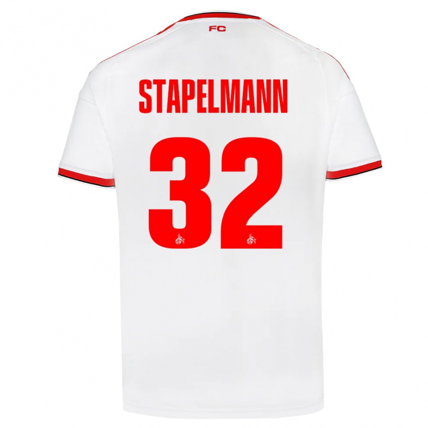 גברים כדורגל Luis Stapelmann #32 לבן אדום שחור ג'רזי ביתית 2026/27 גברים כדורגל Luis Stapelmann #32 לבן אדום שחור ג'רזי ביתית 2026/27