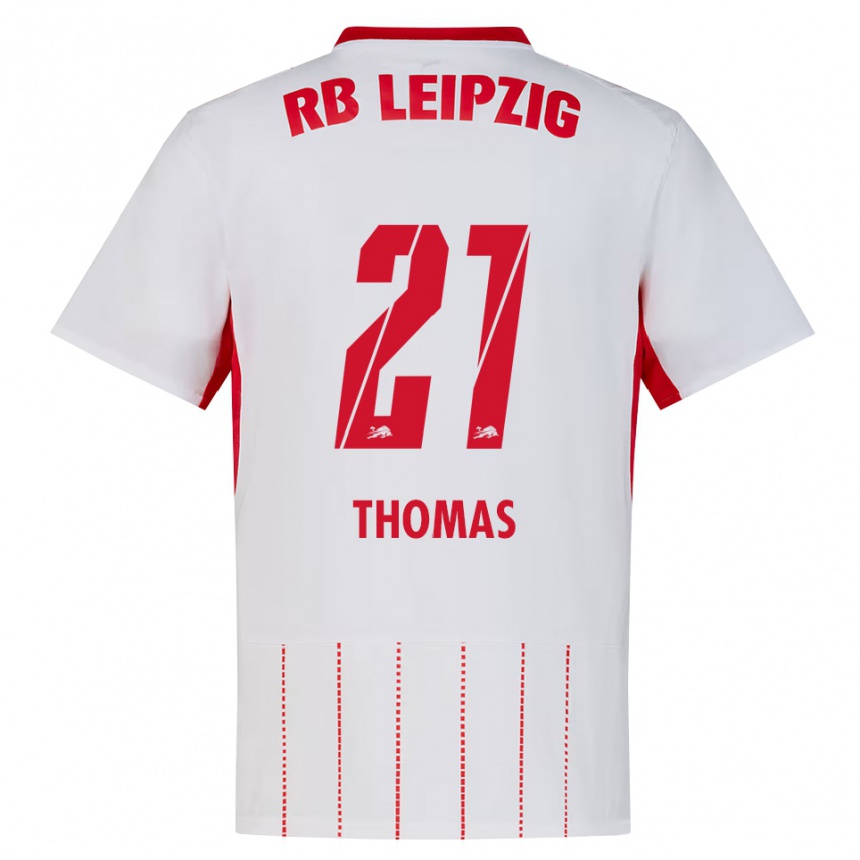 גברים כדורגל Ayodele Thomas #21 אדום לבן צהוב ג'רזי ביתית 2026/27